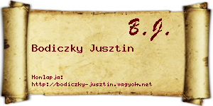 Bodiczky Jusztin névjegykártya